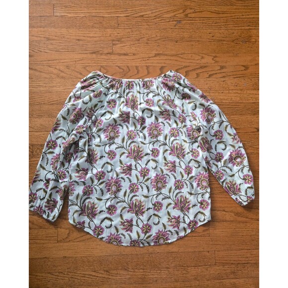 Roller Rabbit Womens Boho Popover Blouse Floral Print Size Medium - Picture 2 of 6